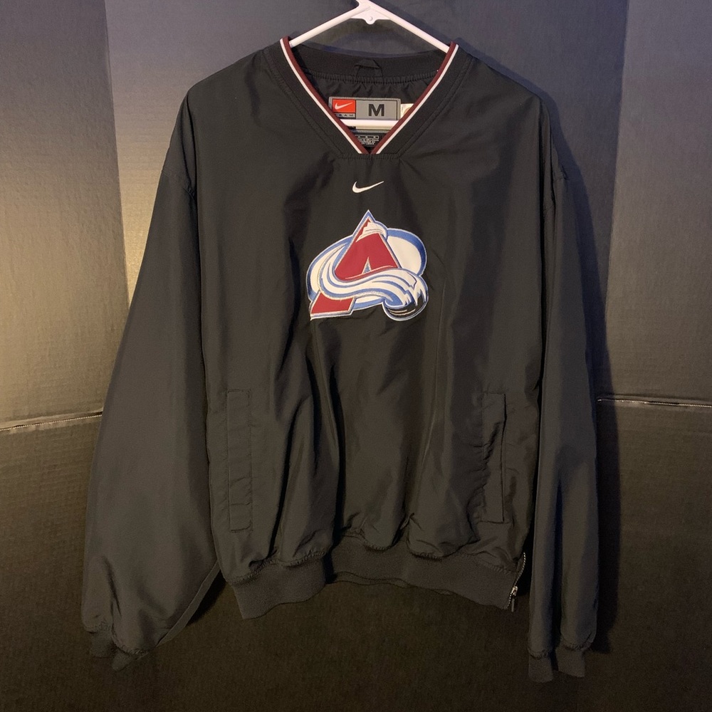Mens M Vintage Nike Colorado Avalanche Pullover Windbreaker Jacket